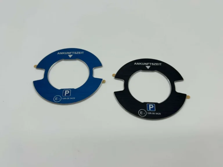 Blue and black anodized aluminum decorative rings for automotive parking timer