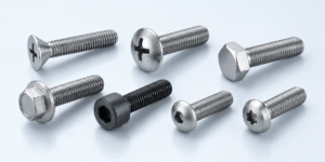 Comparison of countersunk, truss, hex, flange, socket, button and chamfered screw head types