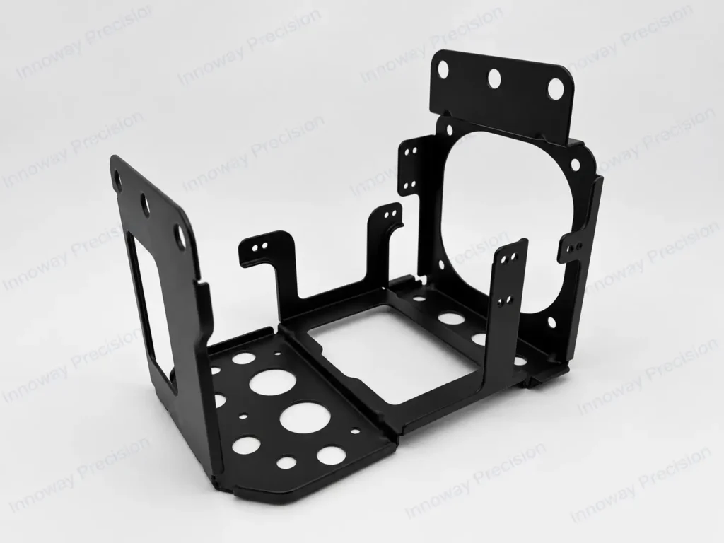 Finished custom automotive compressor base manufactured by Innoway Precision