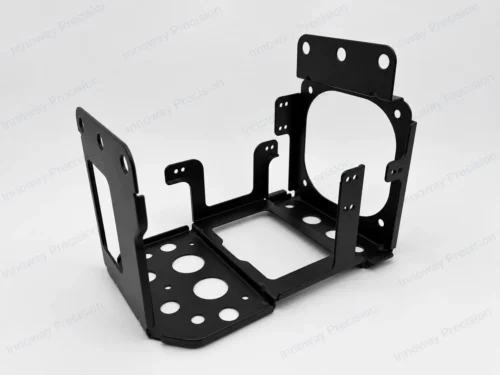 Finished custom automotive compressor base manufactured by Innoway Precision