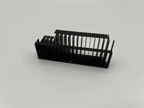 Custom GPU zipper fin heat sink with stamped interlocking cooling fins