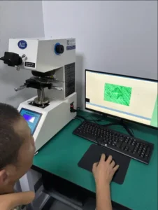 Hardness testing and result analysis for precision metal parts at Innoway Precision