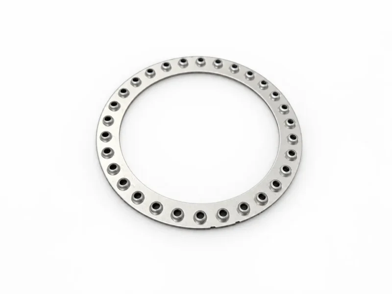 Close-up of a precision stamped ring for automotive transmission applications