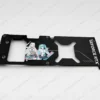 Custom Aluminum GPU Backplate with UV Printing Custom aluminum GPU backplate with black anodizing, brushed metal finish and colorful UV-printed graphics.