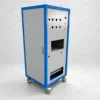 Electrical Control Cabinet – Custom Mounting Panel Custom sheet metal electrical cabinet with precision-cut mounting holes, rectangular equipment openings and blue powder-coated frame.