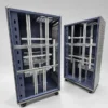Custom Liquid Cooling Cabinet – Frame Assembly Two custom liquid cooling cabinet frames showing internal mounting rails, support structures and precision sheet metal assembly.