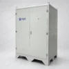 Heavy-Duty Liquid Cooling Cabinet – Front View Heavy-duty liquid cooling cabinet made from galvanized steel, featuring double access doors, lifting eyes and a reinforced base.