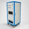 OEM Mobile Electrical Control Cabinet – Sheet Metal Enclosure Mobile electrical control cabinet featuring a blue steel frame, white powder-coated panels, equipment mounting holes and caster wheels.