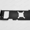 Custom Aluminum GPU Backplate – Rear View Rear view of a custom 1.5 mm aluminum GPU backplate showing precision mounting holes, cutouts and black anodized surface.