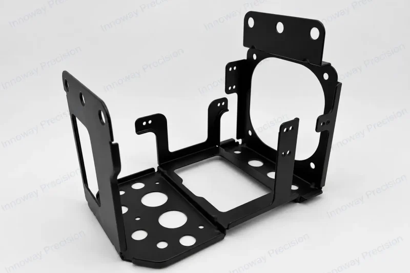 Finished custom automotive compressor base manufactured by Innoway Precision